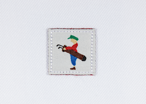 Pukka beanie label shape, square with jump stitch