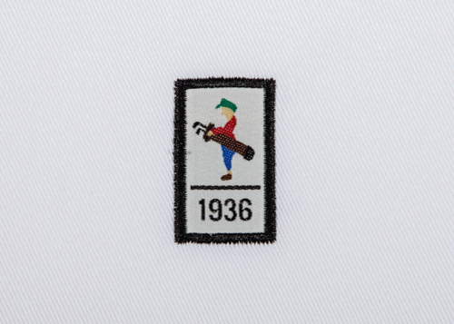 Pukka beanie label shape, rectangle and date with satin stitch
