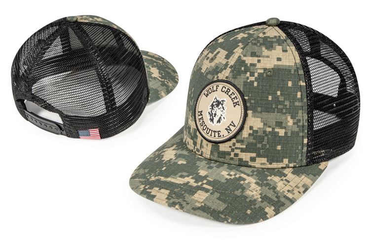 Camo Black Mesh Structured Low Crown Mossy Curved Trucker Baseball Cap Hat