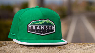 Cycling hat overlooking the road