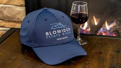 Wineries/Distilleries hat with a glass of wine