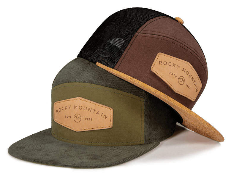Stacked runner hats ready for the outdoors