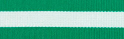 Green / White Striped Grosgrain Band