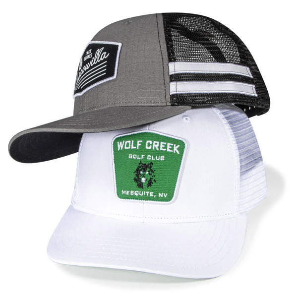 Stack of Mid Crown Adjustable Hats designed for Golf