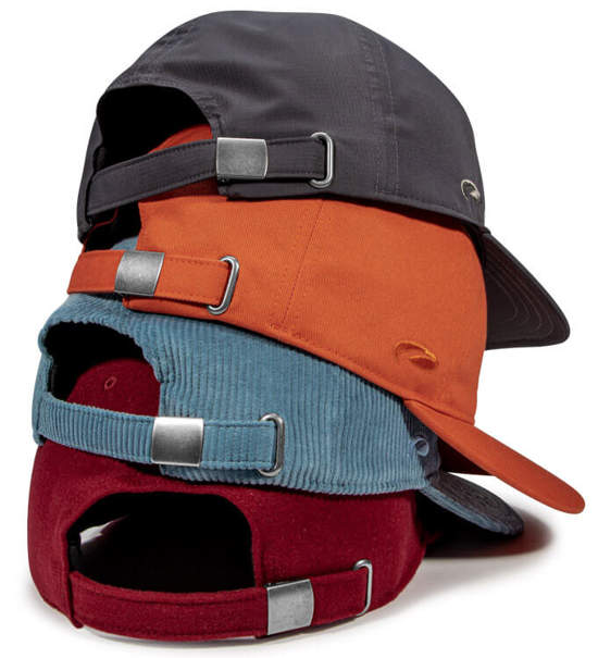 Stack of Golf Hats featuring Metal Buckle Closures