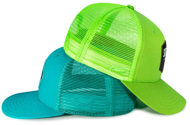 Pair of Golf Hats featuring new Trucker Mesh colors