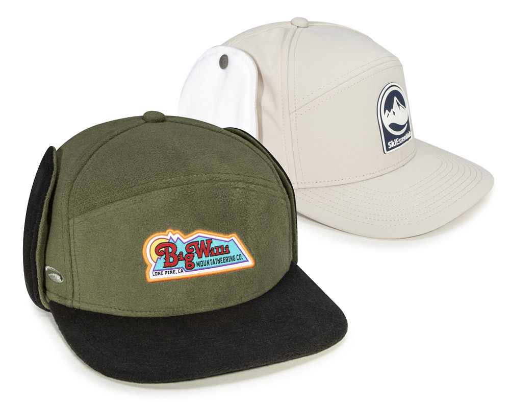 Pair of Woodsman Hats featuring a high crown hybrid 6-panel construction