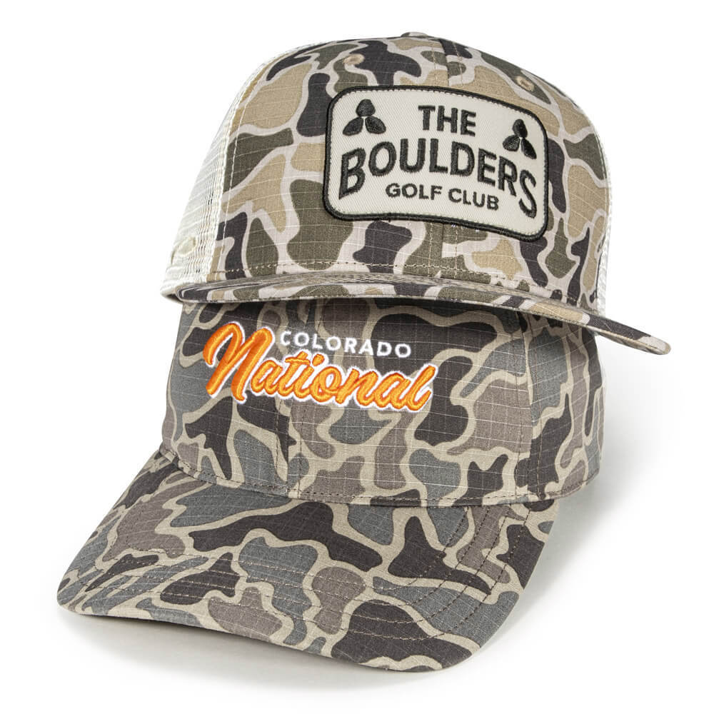Custom Golf Headwear Featuring Duck Camo Cotton Ripstop