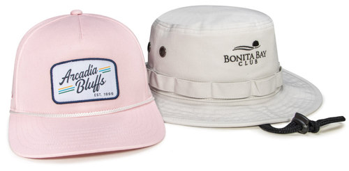 Custom headwear featuring new Spring inspired Seasonal Cotton Twill colors