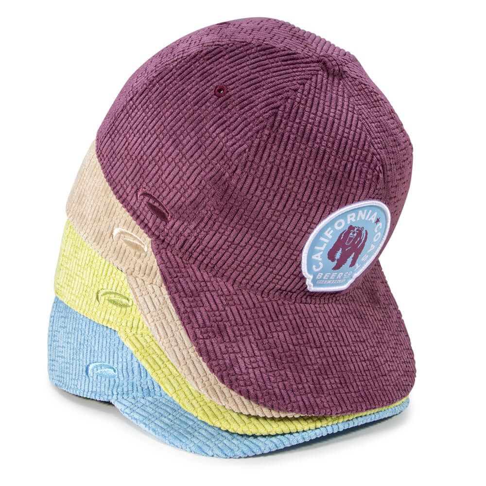 Custom Headwear featuring new Cross Wale Corduroy Specialty Fabric