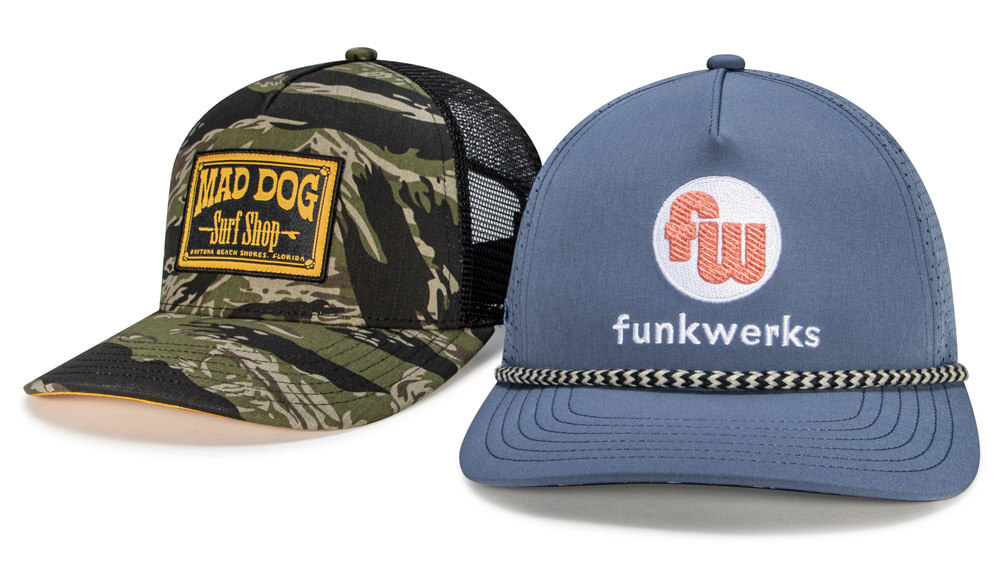 Fully Custom 5-Panel Mid Crown Adjustable Hats by Pukka
