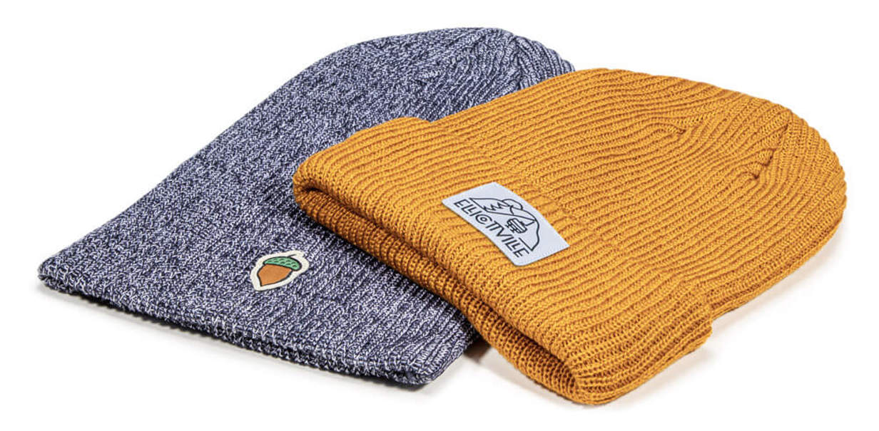 Blue Compass knit hat with lightweight yarn by Pukka